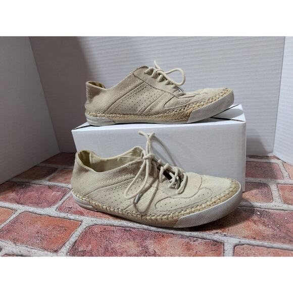 Women's COACH Parson Tan Suede Jute Rope Fashion Sneaker Shoes Q1892 Sz 6.5 B - Picture 6 of 7